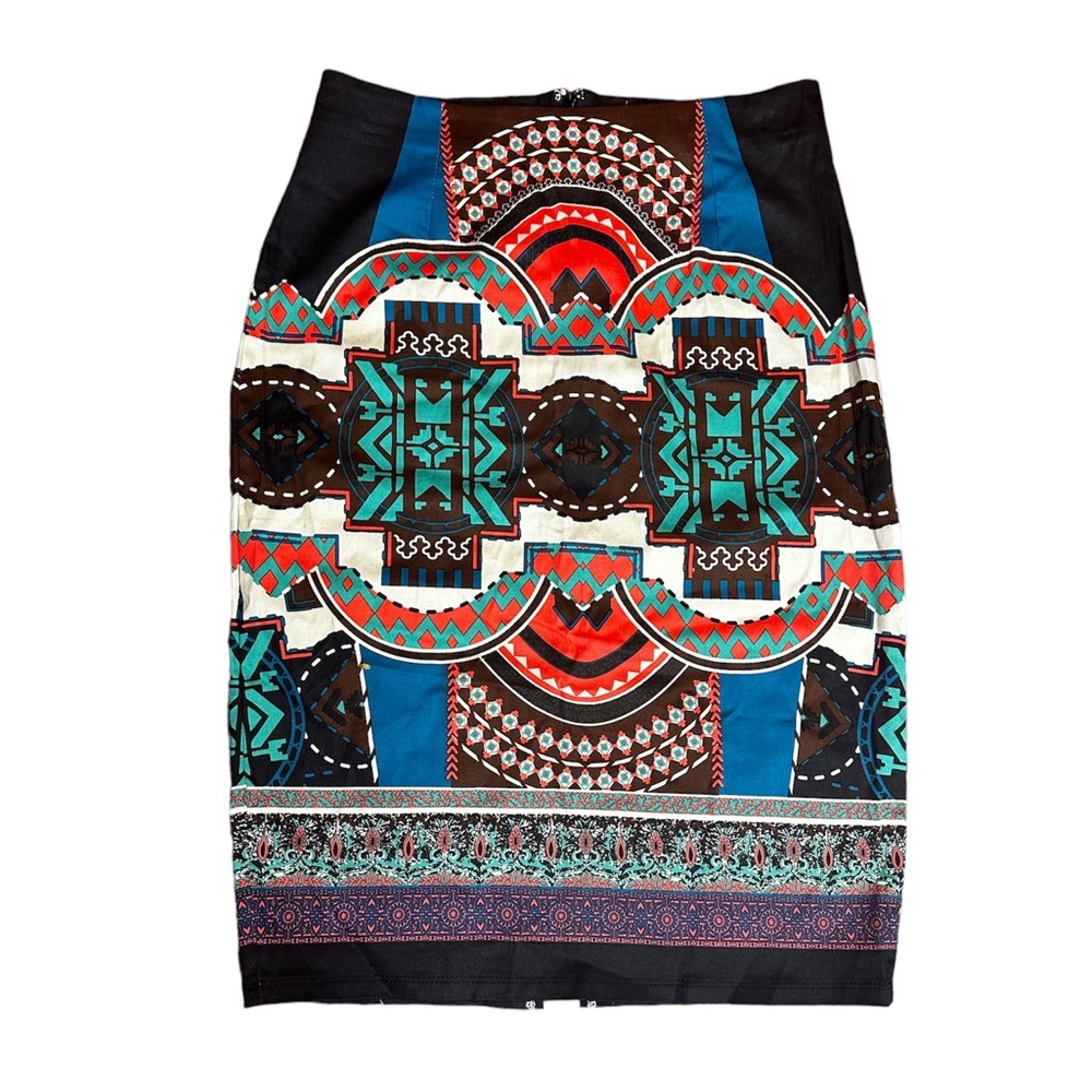 Flying tomato printed cotton pencil skirt size s